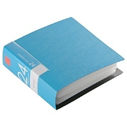 DVD CD対応 ファイルケース ブックタイプ 24枚収納 ブルー BSCD01F24BL