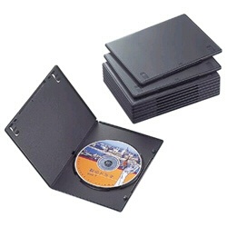 Blu-ray DVD CD対応 スリムトールケース 1枚収納×10 ブラック CCD-DVDS03BK