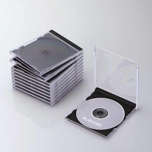 Blu-ray DVD CD対応ケース 1枚収納×10 ブラック CCD-JSCN10BK