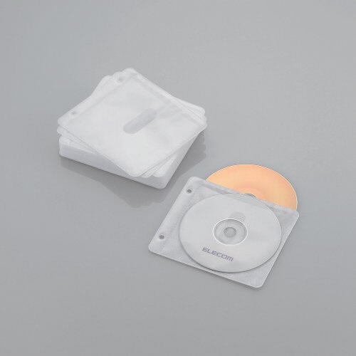 Blu-ray CD DVD対応 不織布ケース 2穴 60枚収納 ホワイト CCD-NBWB60WH
